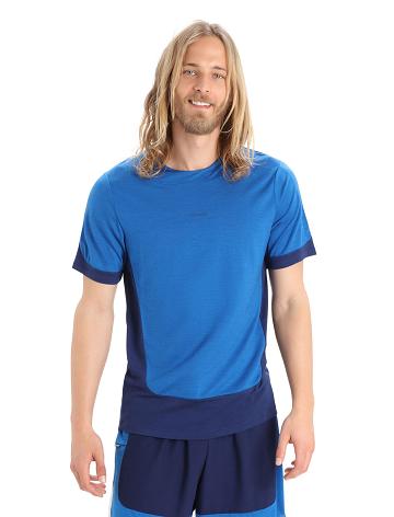 Pánské Tričko Icebreaker ZoneKnit™ Merino Krátké Sleeve Královská Modrá Tmavě Blankyt | CZ 1747AHKP